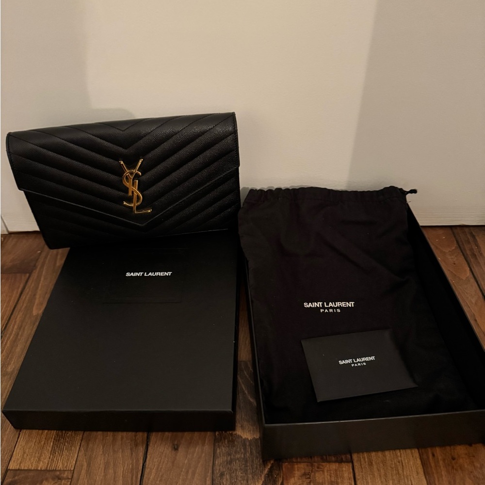 YSL Saint Laurent Chain Envelope Wallet